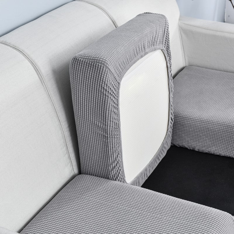 Anyhouz Sofa Cover Gray Polyester Thick Stretchable Cushion For Living Room 1Pc Back Cushion