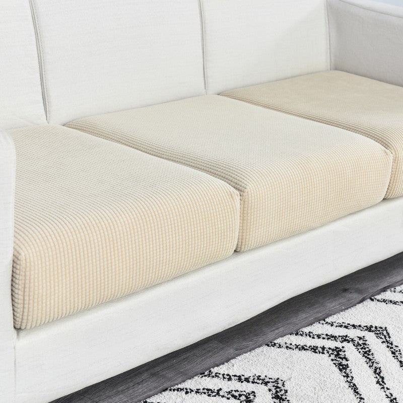 Anyseat Sofa Cover Beige Polyester Thick Stretchable Cushion For Living Room 1Pc Back Cushion