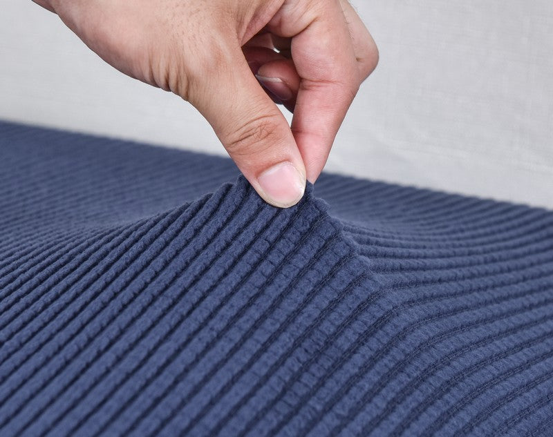 Anyseat Sofa Cover Navy Polyester Thick Stretchable Cushion For Living Room 1Pc Back Cushion