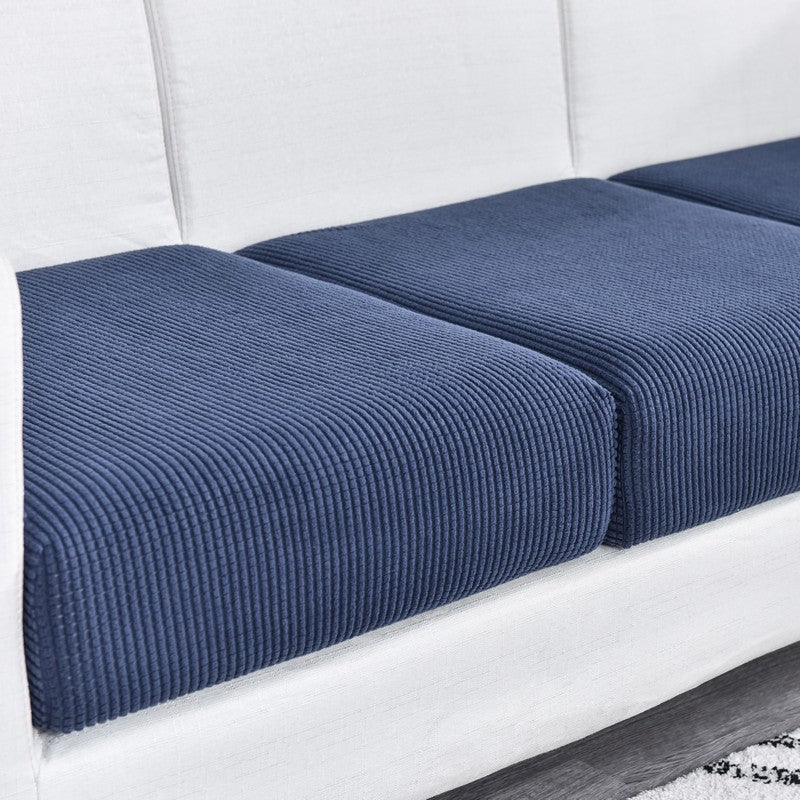 Anyseat Sofa Cover Navy Polyester Thick Stretchable Cushion For Living Room 1Pc Back Cushion