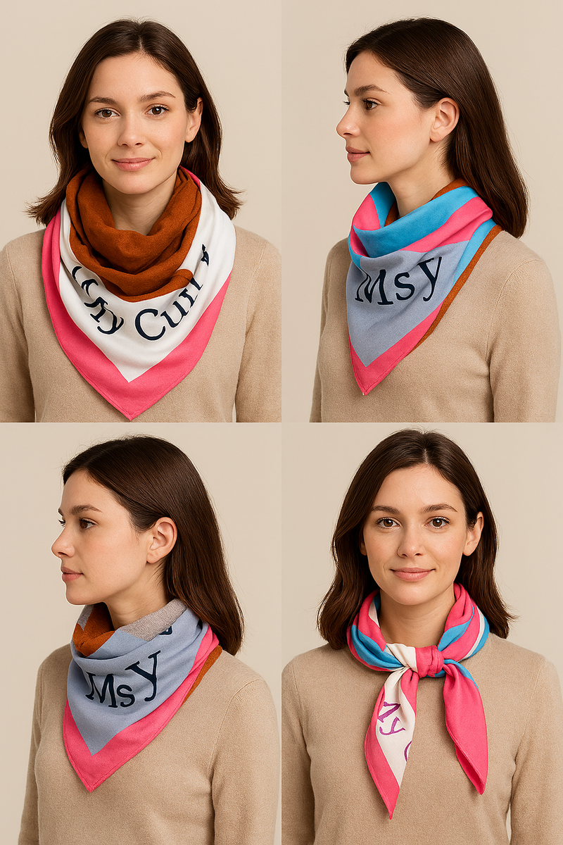 Anyyou Fashion Premium Satin Square Scarf -Dark Pink Silk- Feel Neckwrap for Women