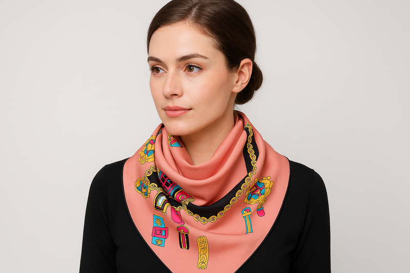 Anyyou Fashion Premium Satin Square Scarf –Pink Silk-Feel Neckwrap for Women