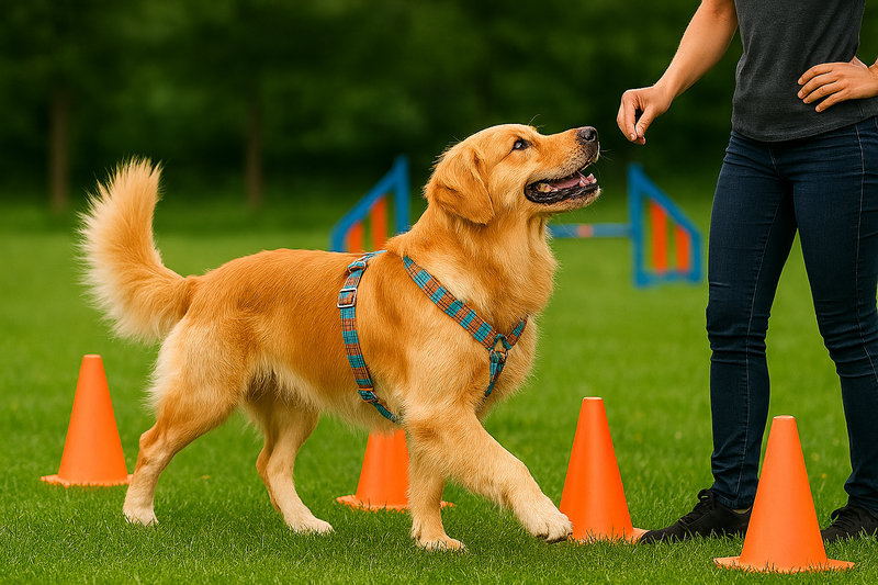 Anypet Heavy Duty Dog Leash – Green Plaid Spiral Metal Harness Lead for Training & Walking
