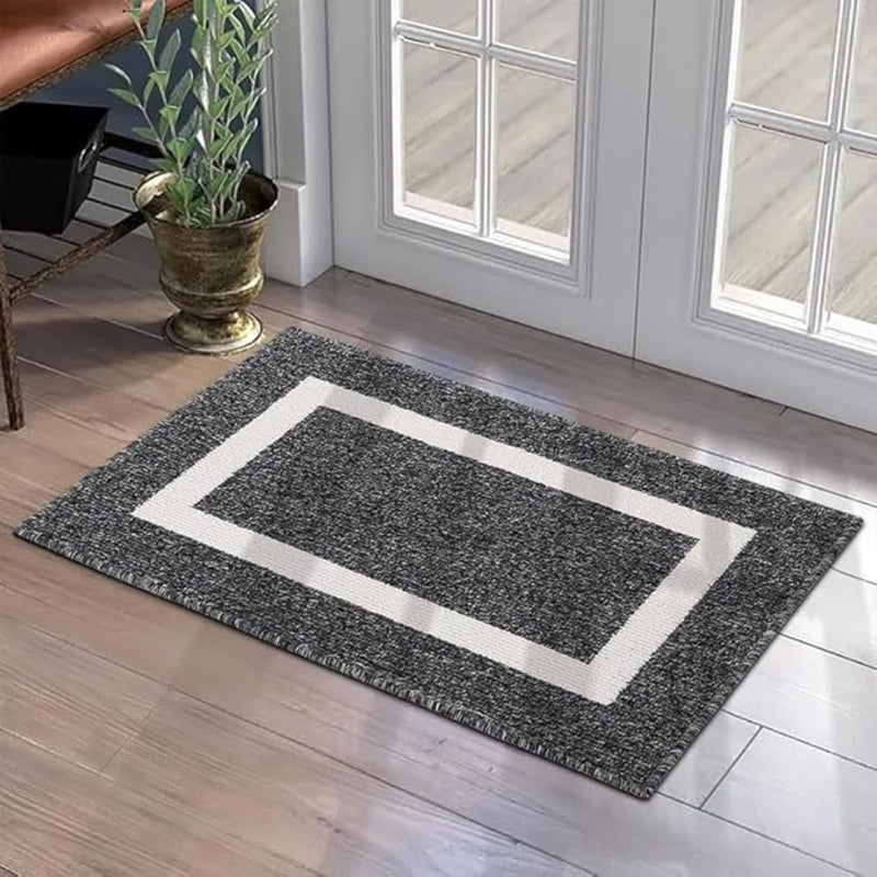 Anymat Doormat Black Non Slip Dirt Resistant Mat For Kitchen And Bathroom