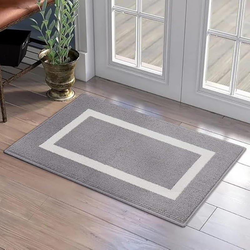 Anymat Doormat Grey Non Slip Dirt Resistant Mat For Kitchen And Bathroom