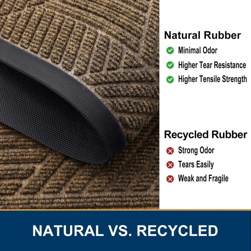 Anymat Doormat Red Geometric Rubber Non Slip Dirt Trap Absorbent Mat