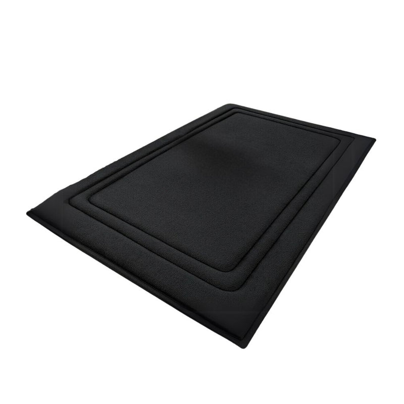 Anymat Doormat Black Double Frame Memory Foam Non Slip Dirt Trap Water Absorbing Mat