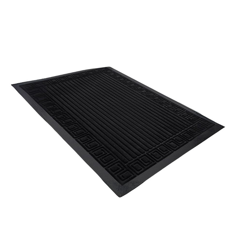 Anymat Doormat Black Rubber Frame Stripes Non Slip Dirt Trap Water Absorbing Mat