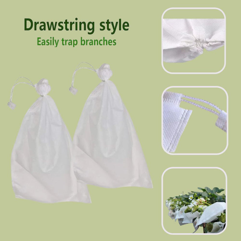 Anygreen Garden Mesh Bags White 100PCS 20x30cm Non Woven Fruit Protection Bags