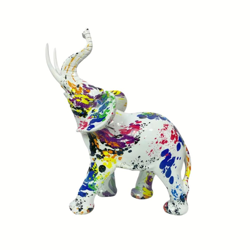 ANYDECO  Figurine Large Splatter Graffiti Elephant Sculpture Nordic Resin Statue Decor