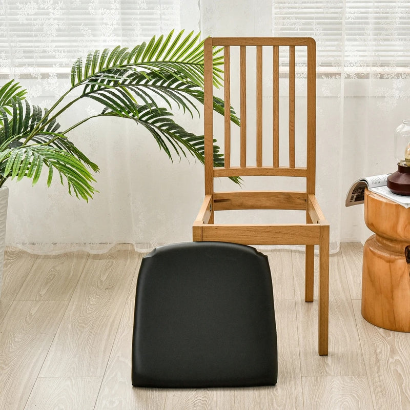 Anyseat Chair Cover Plain Coffee Stretch Seat Cover for Home Dinning Kitchen Washable Removable