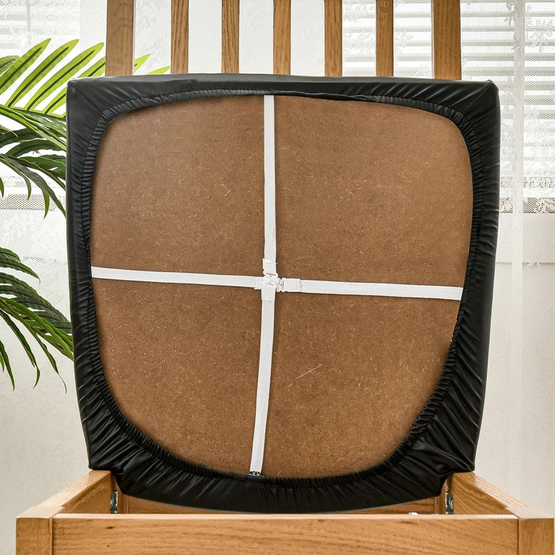 Anyseat Chair Cover Plain Black Stretch Seat Cover for Home Dinning Kitchen Washable Removable