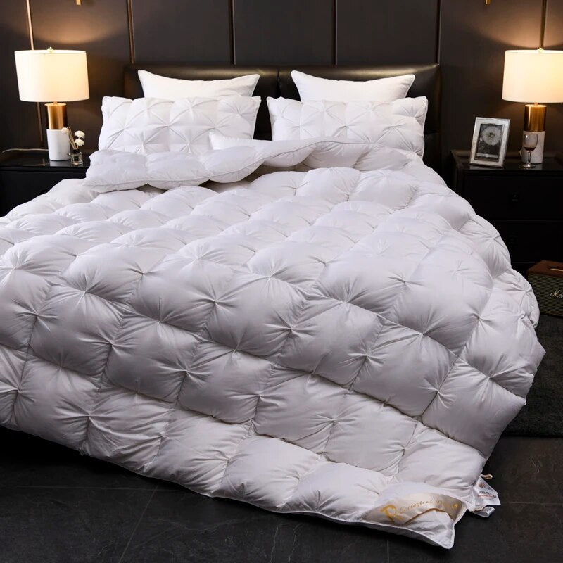 ANYHOUZ Duvet Cover White Luxury Breathable Puffer Bed Comforter