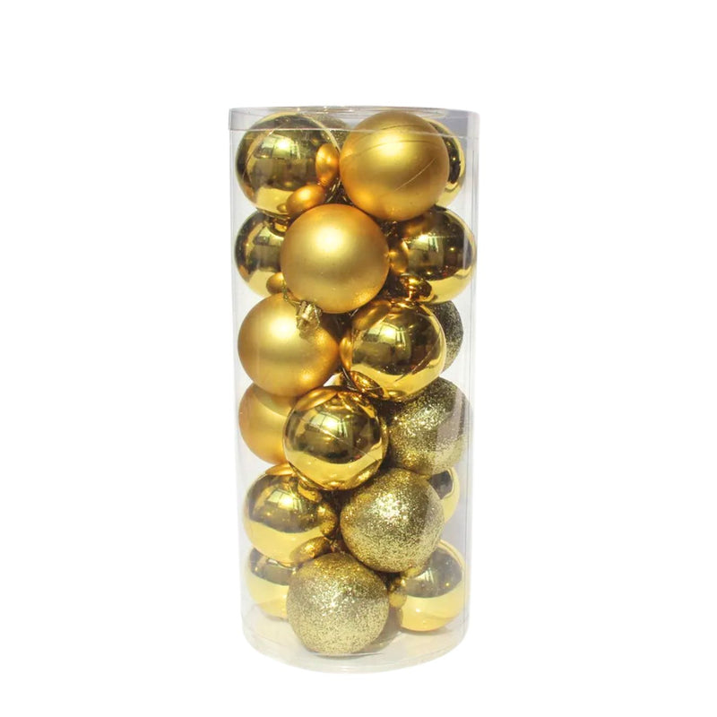 ANYDECO  Christmas Balls Gold Shiny Hanging Décor Ornaments