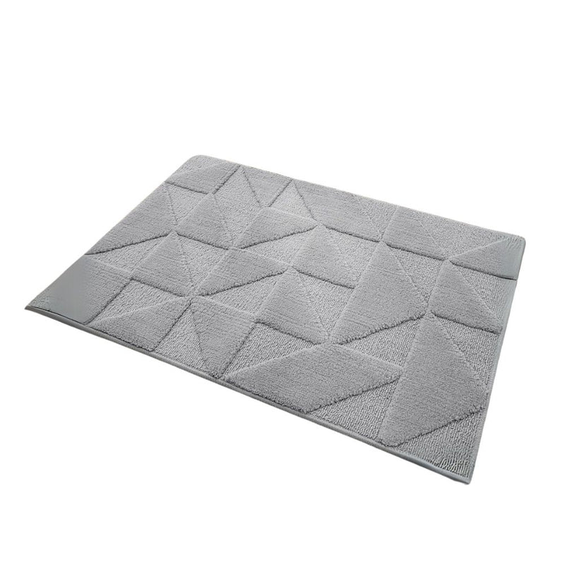 Anymat Doormat Gray Geometric Non Slip Dirt Resistant Mat For Kitchen And Bathroom