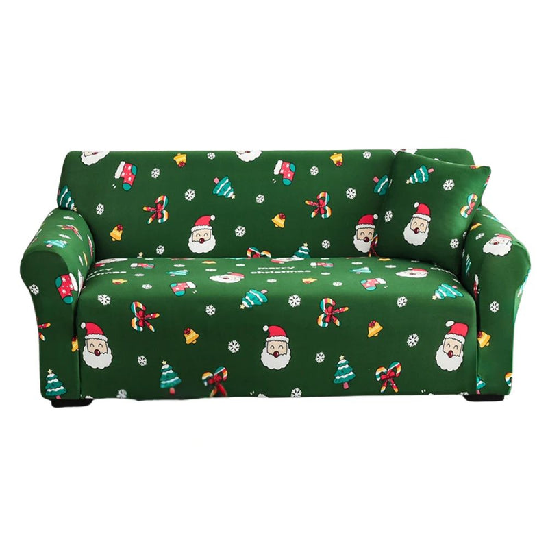 Anyseat Sofa Cover Green Christmas Theme Anti Dirt Elastic Couch Slipcover