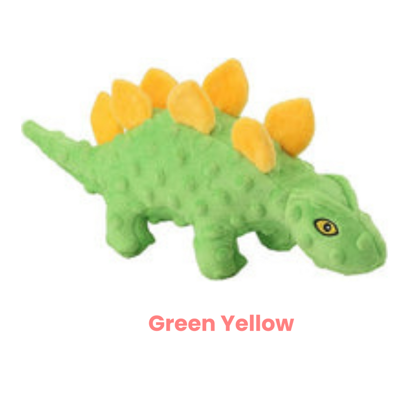 ANYWAGS Pet Toys Plush Stegosaurus Squeaky Teething Chews For Puppies