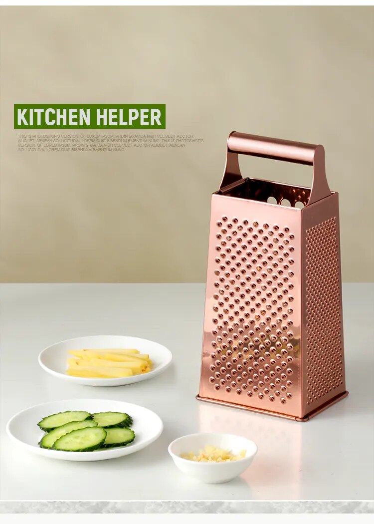 Anygleam Rose Gold Stainless Steel Multi-Function Food Slicer Tool