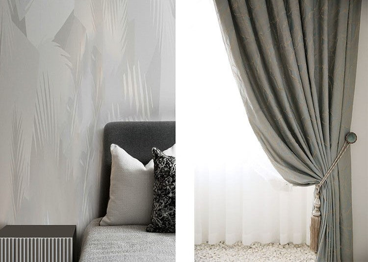 Anydrape Curtain Green 100cmx250cm 3D Leaves Luxury indo Blackout Home Curtain