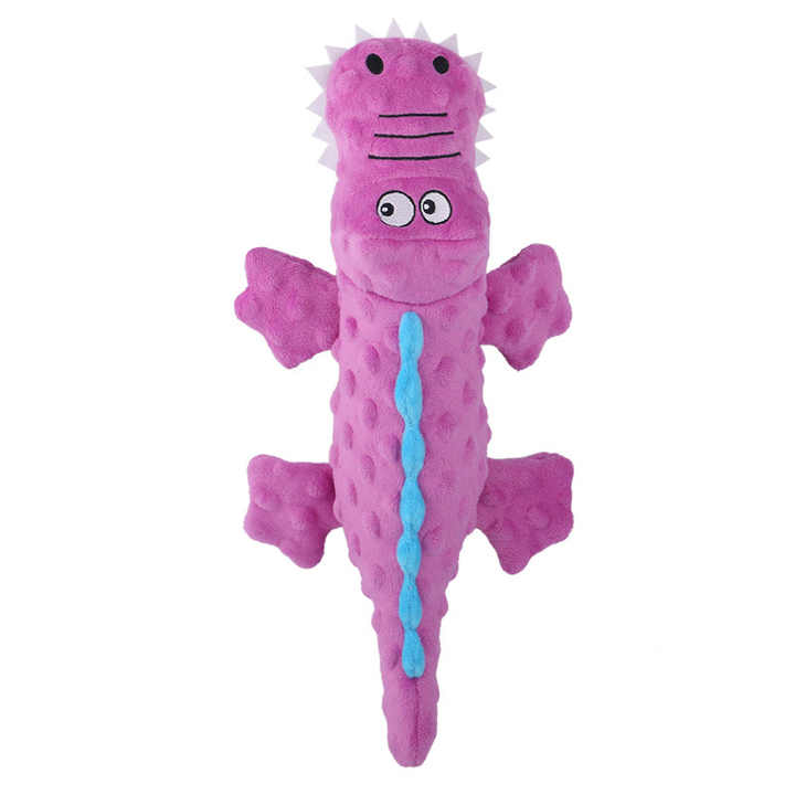 ANYWAGS Pet Toys Plush Crocodile Squeaky Teething Chews For Puppies