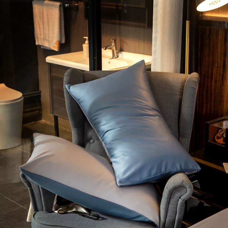 Anycozy Duvet Comforter Set Twin Blue/ Light Grey Egyptian Cotton Thick Blanket Bedspread 6 Pcs Bed Set