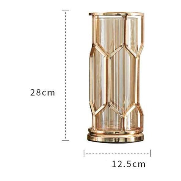 ANYHOUZ Metal Flower Vase Tabletop Decor – Modern Metal Art Ornament for Living Room Display & Home Crafts
