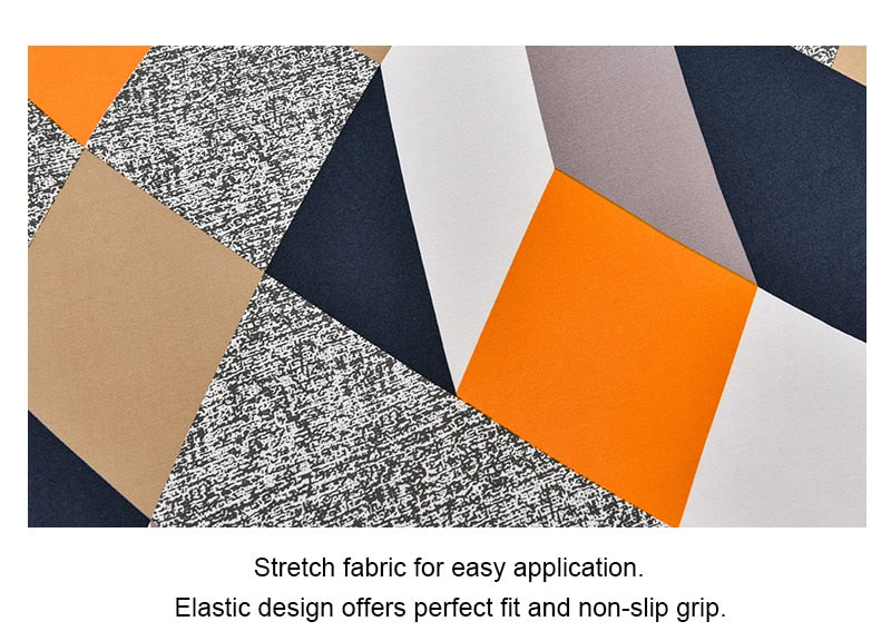 Anyseat Chair Cover Orange Pattern and Lines Design with Anti-Dirt and Elastic Material for Dining Room Kitchen Wedding Hotel Banquet Restaurant