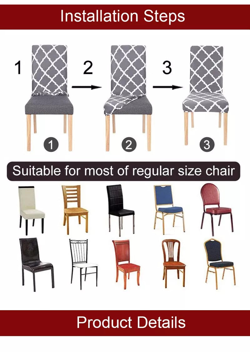 Anyseat Orange Triangular Design Chair Cover – Elastic Anti‑Dirt Design for Dining, Kitchen, Wedding, Hotel & Banquet Use