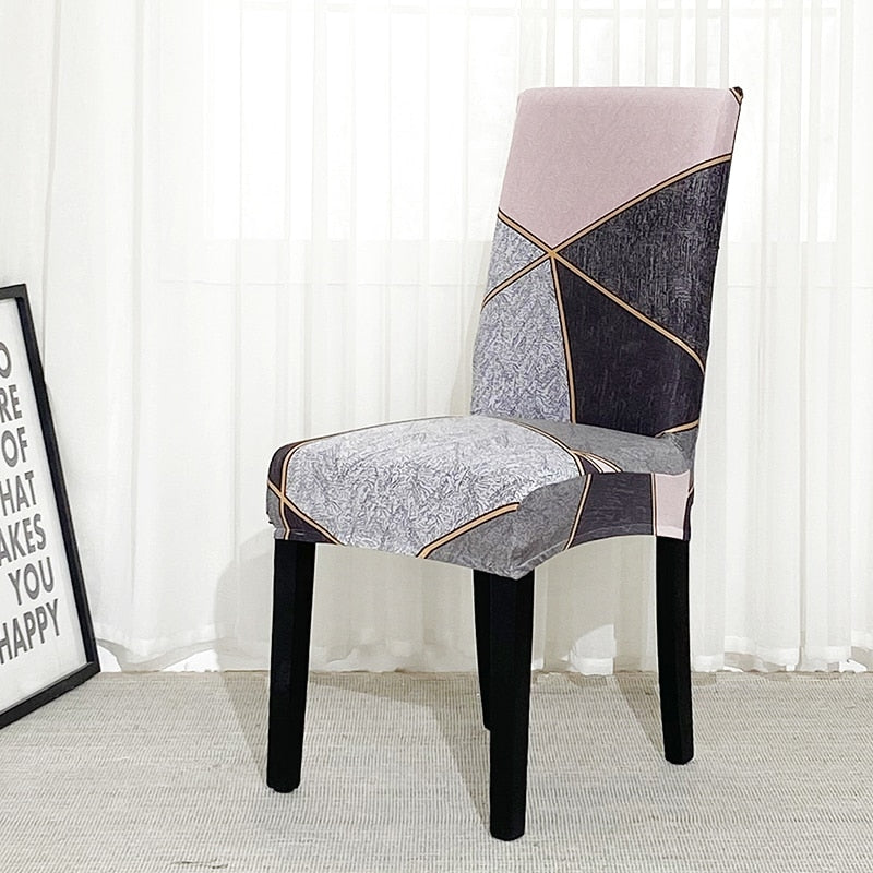 Anyseat Chair Cover Pink with Gold Linear Design with Anti-Dirt and Elastic Material for Dining Room Kitchen Wedding Hotel Banquet Restaurant