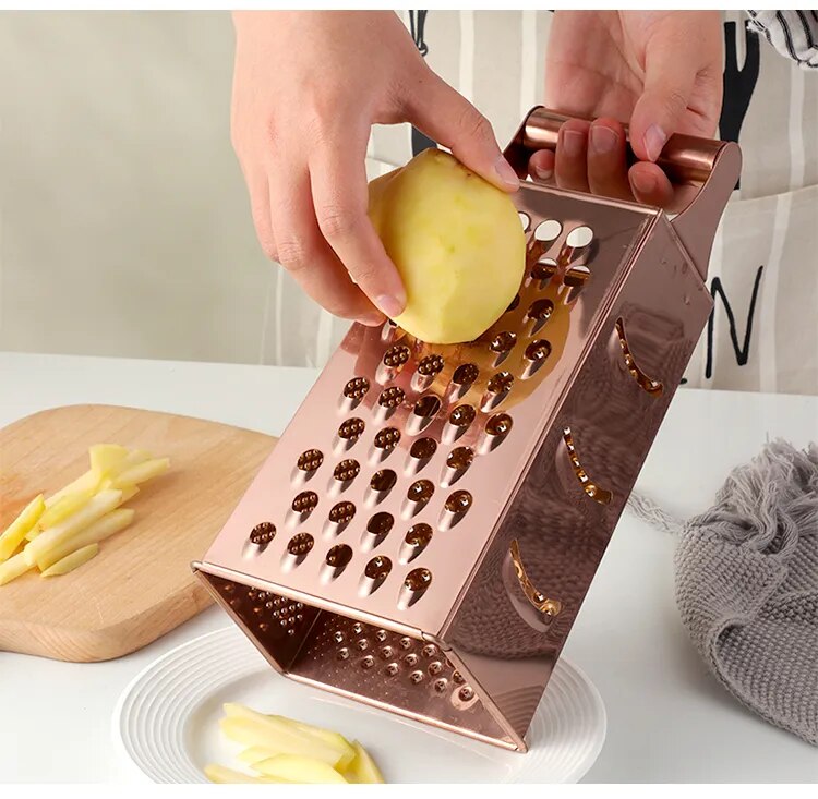 Anygleam Rose Gold Stainless Steel Multi-Function Food Slicer Tool
