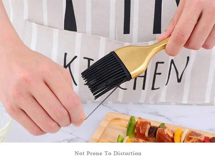 Anygleam Brush Red Rainbow Stainless Steel Handle Oil for BBQ and Bread Basting Kitchen Utensils