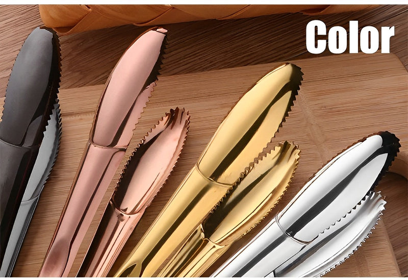 Anygleam Tong Rose Gold 2Pcs Stainless Steel Clip Tableware for Salad, BBQ and Grill Party Accessory