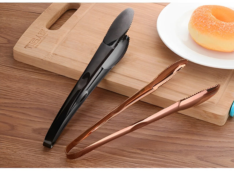 Anygleam Tong Rose Gold 1pc Stainless Steel Clip Tableware for Salad, BBQ and Grill Party Accessory