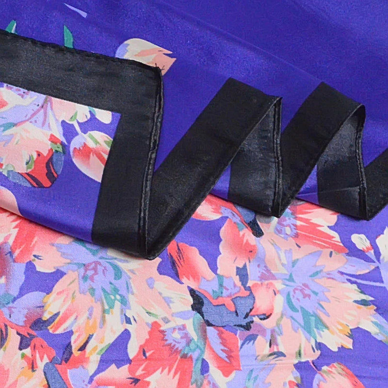 Anyyou Scarf for Women Purple Printed Polyester Silk Big Square Silk 90*90cm Satin For Spring Summer Autumn Winter