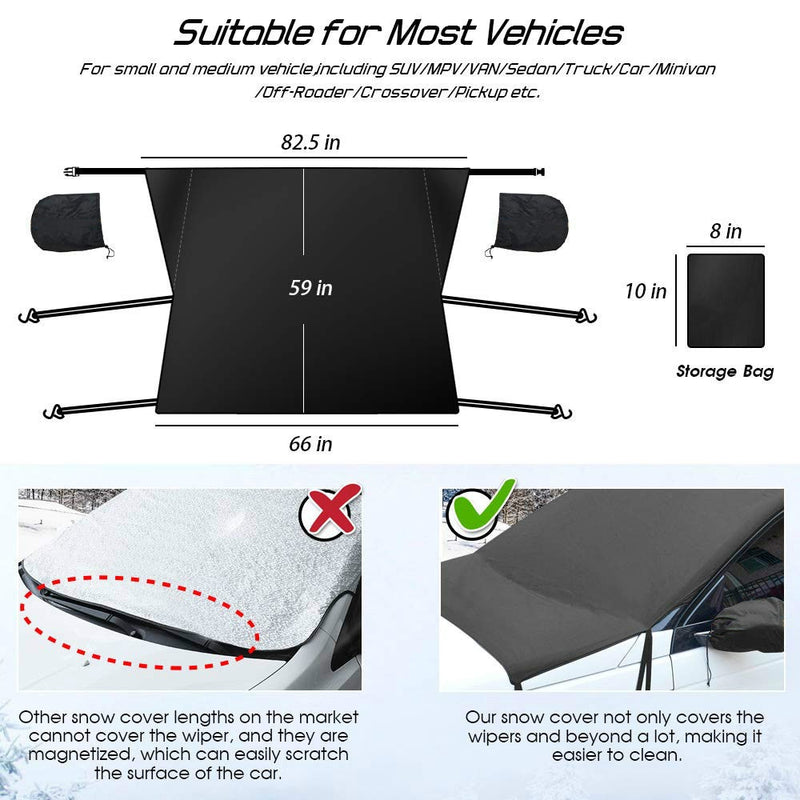 ANYPACK Car Front Windshield Cover Sun Shade Snow Car Cover Sunshield Dust Waterproof Protection Outdoor Exterior Protector