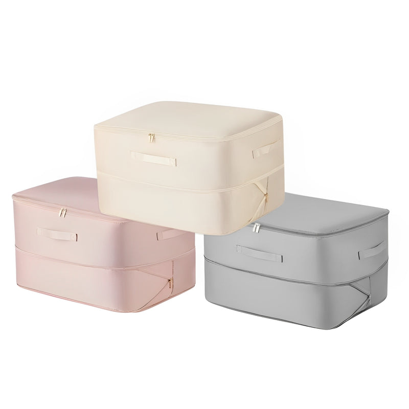 Anysort Storage Bag Set 3PCS Packing Cubes Ultra Space Saving Self Compression Quilt Organizer