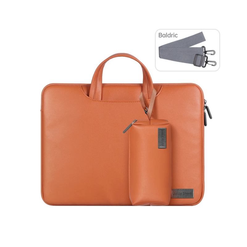 ANYPACK Laptop Handbag Brown Baldric Sleeve Briefcase Stylish Modern And Sleek Designs For Travel