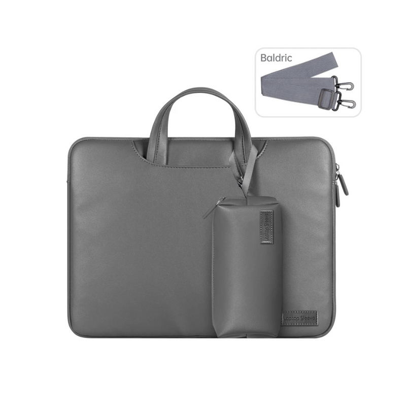 ANYPACK Laptop Handbag Grey Baldric Sleeve Briefcase Stylish Modern And Sleek Designs For Travel