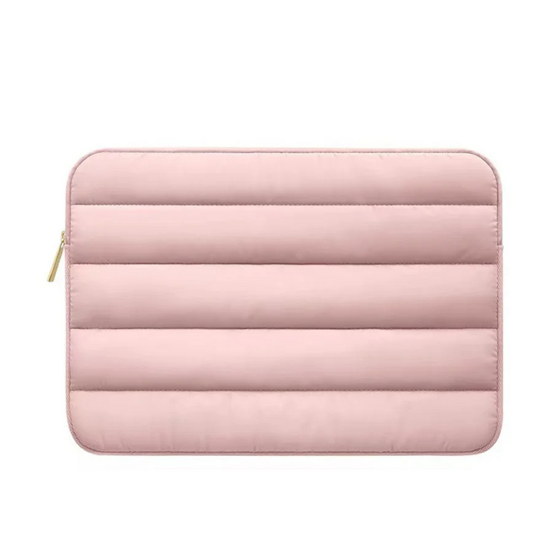 ANYPACK Laptop Handbag Pink Puffy Sleeve Case Multi Functional Compartments For Business
