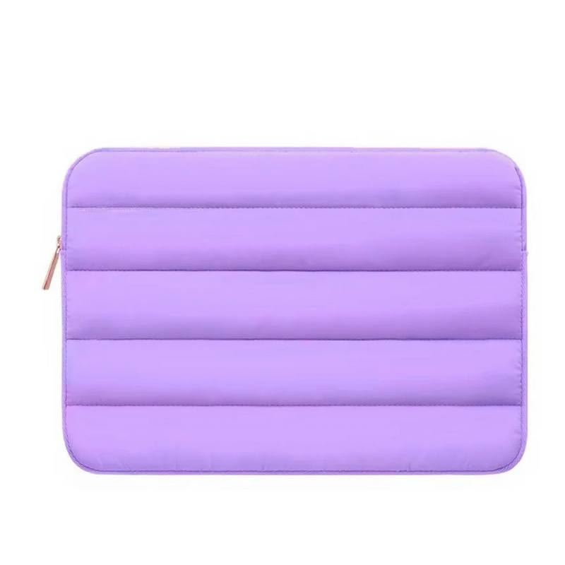 ANYPACK Laptop Handbag Purple Puffy Sleeve Case Multi Functional Compartments For Business