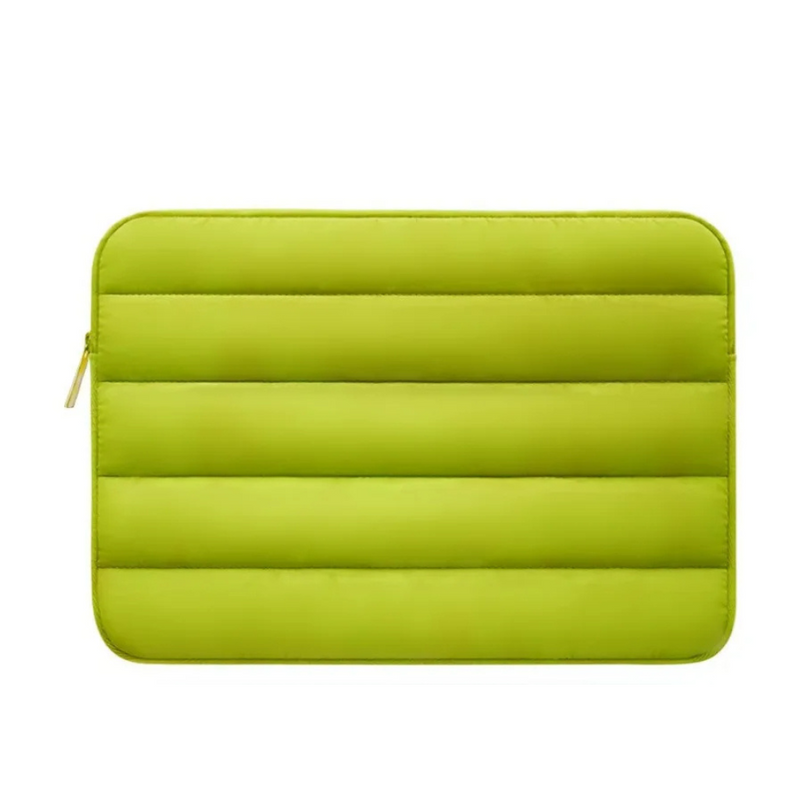ANYPACK Laptop Handbag Yellow Green Puffy Sleeve Case Multi Functional Compartments For Business