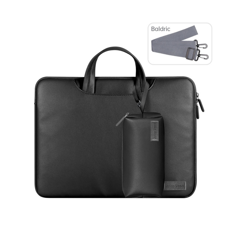 ANYPACK Laptop Handbag Black Baldric Sleeve Briefcase Stylish Modern And Sleek Designs For Travel