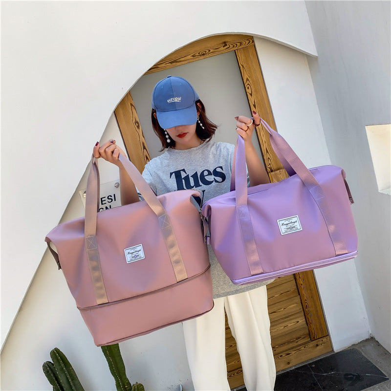 Anymom  Mommy Diaper Bag Pink Waterproof Handbag Expandable Size With Zipper