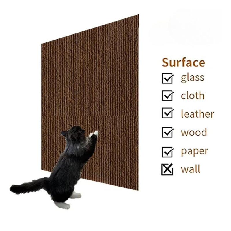 ANYWAGS Cat Scratching Pad Dark Brown Self Adhesive Claw Sharpener Trimmable Mat