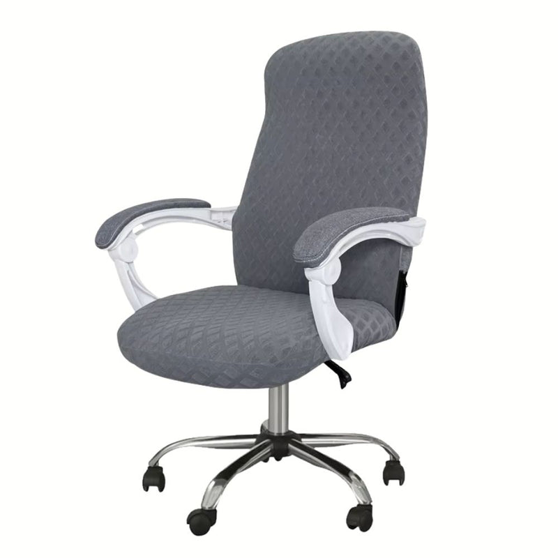 Anyseat Office Chair Cover Light Grey Waterproof Anti Dirt Stretchable Spandex Jacquard Slipcover