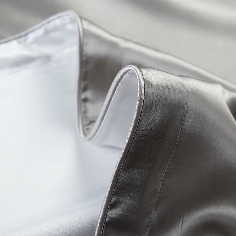 ANYHOUZ Pillowcase 50x90cm Light Gray Pure Real Silk For Comfortable And Relaxing Home Bed