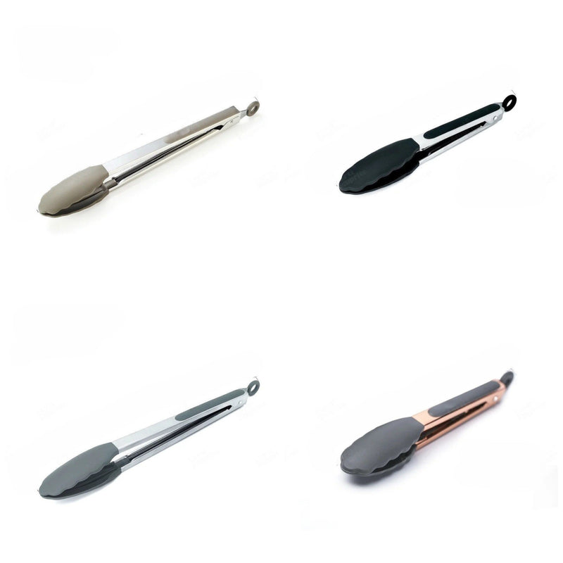 Anygleam Tong Stainless Steel Large Grey Handle Clip Heat Resistant Cooking Baking Salad Steak Kitchen Gadget