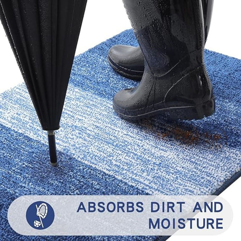 Anymat Doormat Gray Stripe Non Slip Dirt Resistant Mat For Kitchen And Bathroom