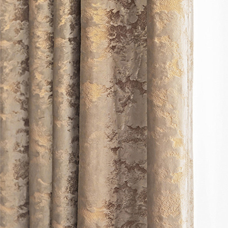 Anydrape Curtain Golden Brown  140cmx245cm Embossed Velvet Fabric Luxury Blackout Curtains
