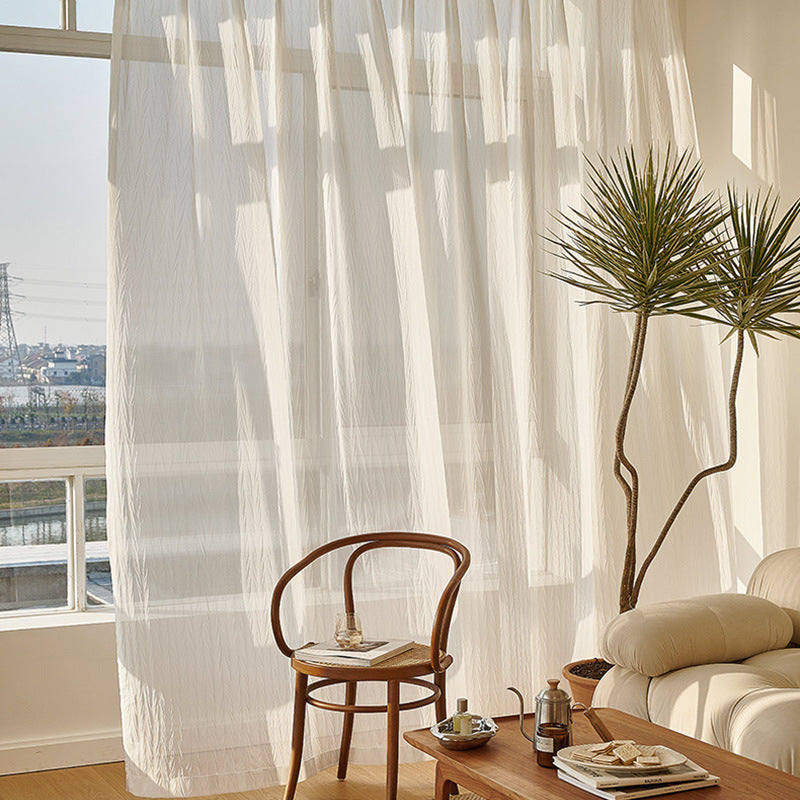 Anydrape Curtain White 300cmx250cm Sheer Transparent Line Window Home Curtain